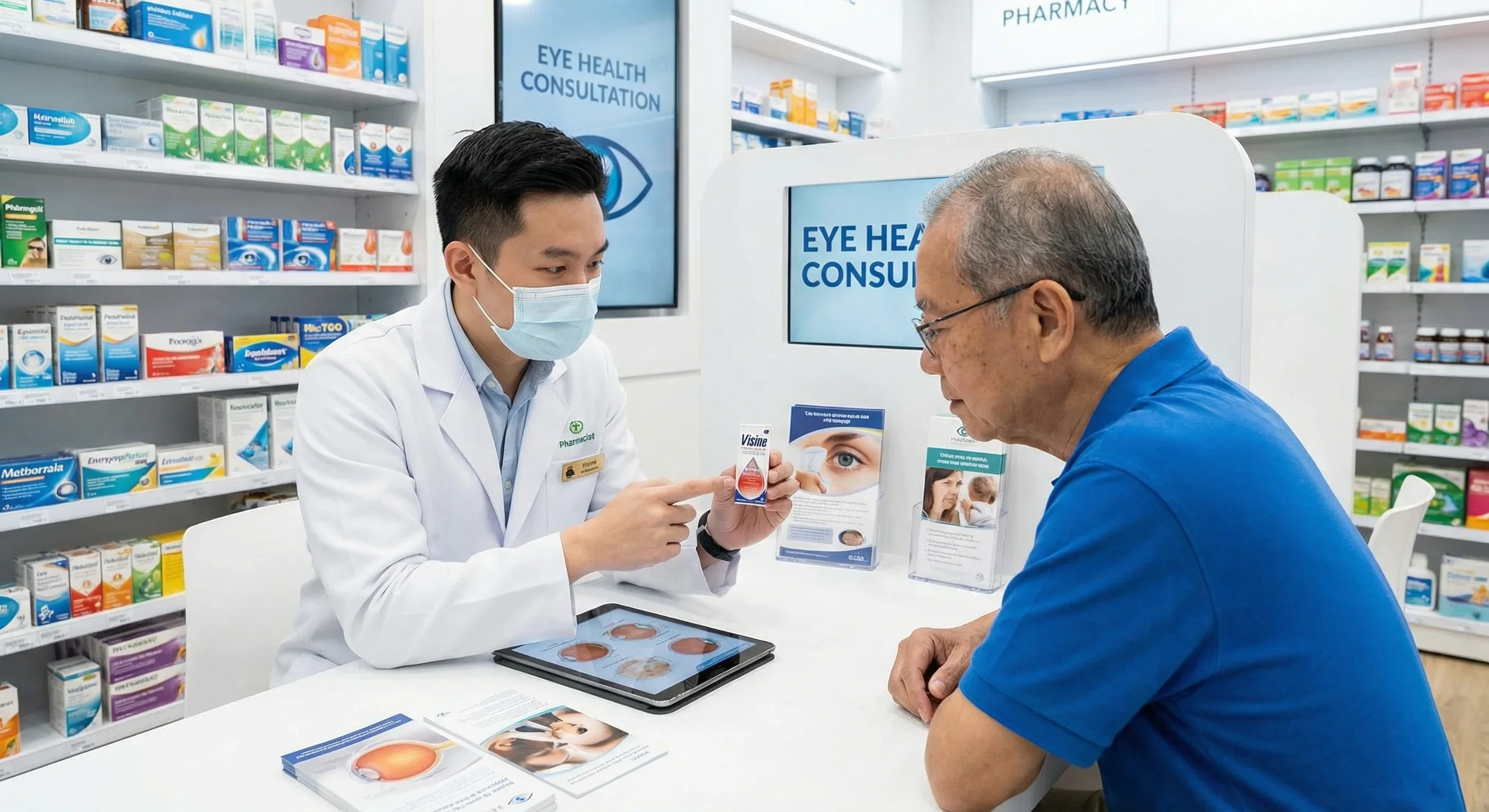 Conjunctivitis eye infection medical illustration